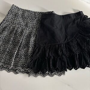 2 piece Black and White lace mini skirts Zara Express